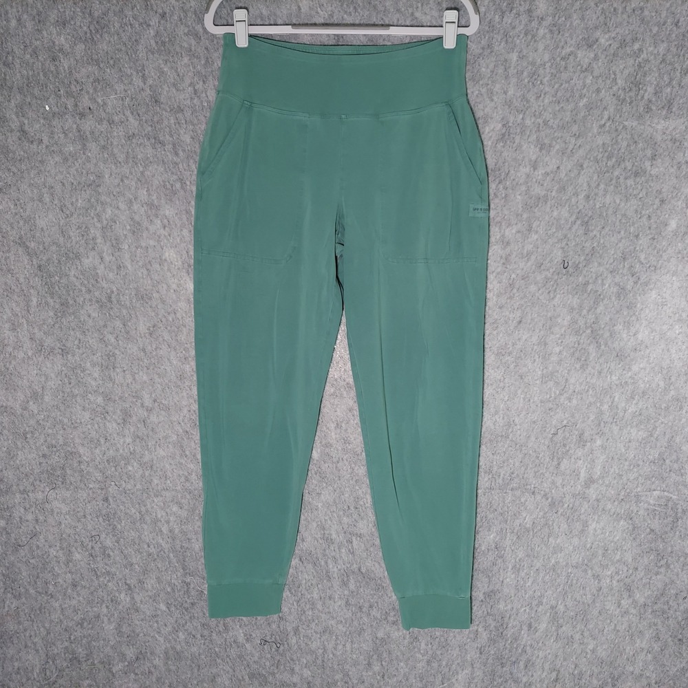 Life is Good Women Crusher Flex Joggers M Green Athleisure High Waist Pocket
